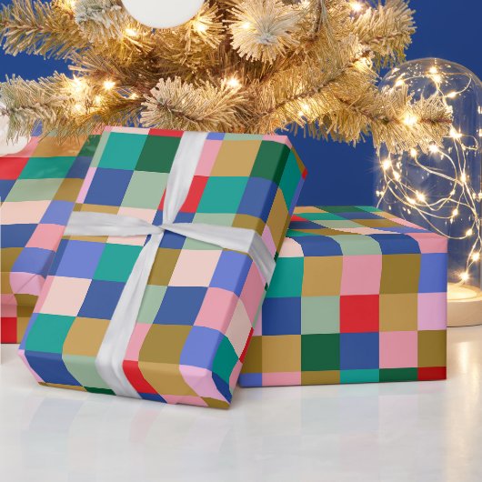  wintervakantie kleurrijk geometrisch patroon cadeaupapier (Feestdagen)