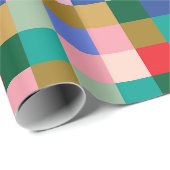  wintervakantie kleurrijk geometrisch patroon cadeaupapier (Rol Hoek)