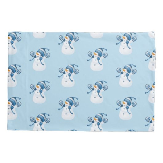 Wintervakantie Kussensloop-Snowman Kussensloop (Achterkant)