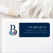 Wintervakantie | Letter B Monogram Adreslabel Etiket (Insitu)