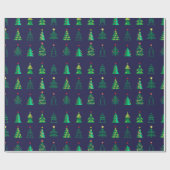 Wintervakantie met cadeautjes met kerstfeestvieren cadeaupapier (Vlak)