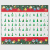 Wintervakantie met cadeautjes met kerstfeestvieren cadeaupapier (Vlak)