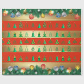 Wintervakantie met cadeautjes met kerstfeestvieren cadeaupapier (Vlak)