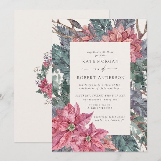 wintervakantie met florale bruiloft (Voorkant / Achterkant)