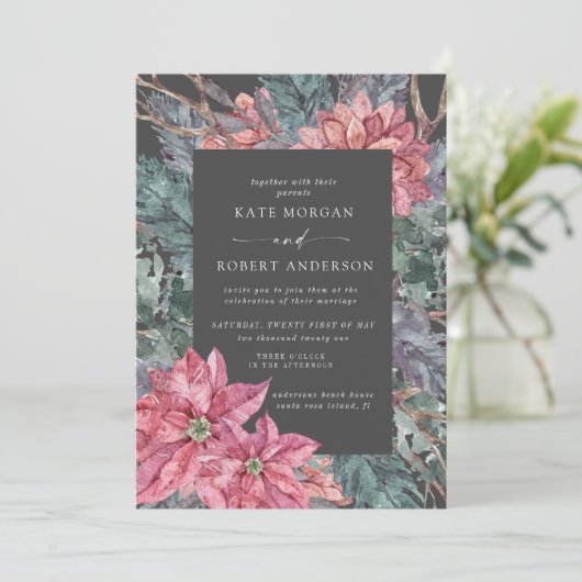 wintervakantie met florale bruiloft (Staand voorkant)