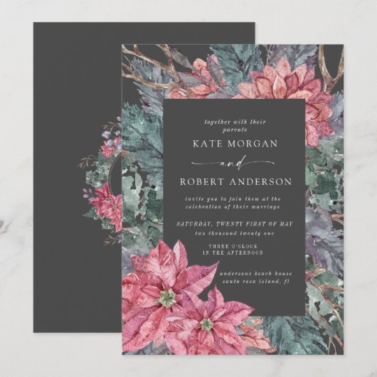 wintervakantie met florale bruiloft (Voorkant / Achterkant)