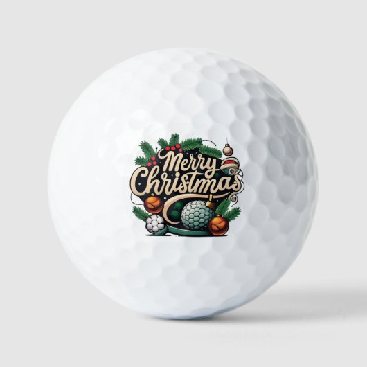 Wintervakantie met groet "Prettig kerstfeest" Golfballen (Voorkant)