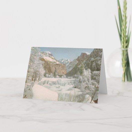 wintervakantie met kerstmis in de bergen feestdagen kaart (Voorkant)