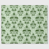 Wintervakantie met rendieren, sneeuwkonijnen, bome cadeaupapier (Vlak)