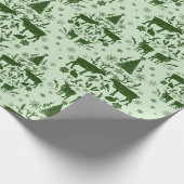 Wintervakantie met rendieren, sneeuwkonijnen, bome cadeaupapier (Hoek)