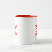 Wintervakantie met rood en wit kerstsnowflake mok (Midden)