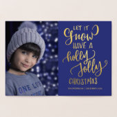 Wintervakantie moderne kalligrafie scriptfoto folie kaarten (Binnen)