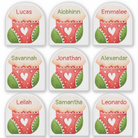 Wintervakantie Naam Stickers (Voorkant)