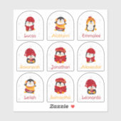 Wintervakantie Naam Stickers (Vel)