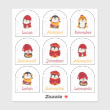 Wintervakantie Naam Stickers