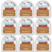 Wintervakantie Naam Stickers (Voorkant)