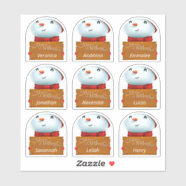 Wintervakantie Naam Stickers