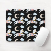 Wintervakantie pastel kinder kerstpatroon muismat (Met muis)