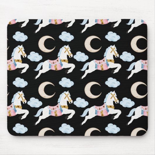 Wintervakantie pastel kinder kerstpatroon muismat (Voorkant)