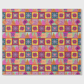 wintervakantie-patchwork cadeaupapier (Vlak)