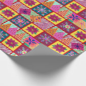 wintervakantie-patchwork cadeaupapier (Hoek)