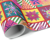 wintervakantie-patchwork cadeaupapier (Rol Hoek)