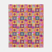 wintervakantie-patchwork fleece deken (Voorkant)