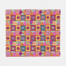 wintervakantie-patchwork fleece deken