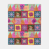 Wintervakantie Patchwork Foto Fleece Deken (Voorkant)