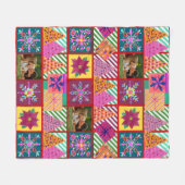 Wintervakantie Patchwork Foto Fleece Deken (Voorkant (Horizontaal))