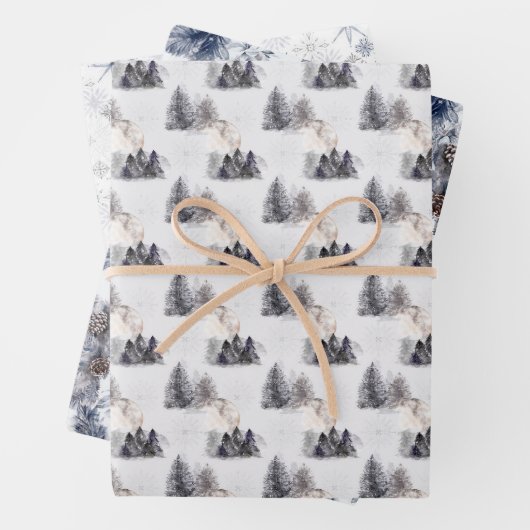 Wintervakantie patroon inpakpapier vel (In situ)