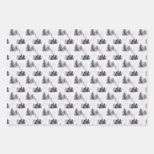 Wintervakantie patroon inpakpapier vel (Voorkant)