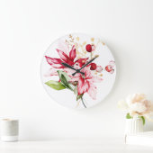 Wintervakantie rode poinsettia waterverf bloemen grote klok (Huis)