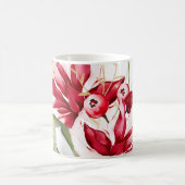 Wintervakantie rode poinsettia waterverf bloemen koffiemok (Center)