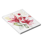 Wintervakantie rode poinsettia waterverf bloemen notitieblok (Schuin)