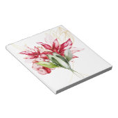 Wintervakantie rode poinsettia waterverf bloemen notitieblok (Schuin)