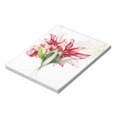 Wintervakantie rode poinsettia waterverf bloemen notitieblok (Linkerzijde)