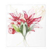 Wintervakantie rode poinsettia waterverf bloemen notitieblok (Voorkant)