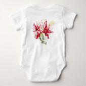 Wintervakantie rode poinsettia waterverf bloemen romper (Achterkant)