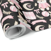 Wintervakantie Roze beren kinder dessin Cadeaupapier (Rol Hoek)