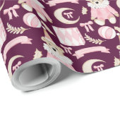 Wintervakantie Roze beren kinder dessin Cadeaupapier (Rol Hoek)