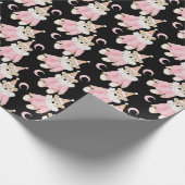 Wintervakantie Roze beren kinder dessin Cadeaupapier (Hoek)