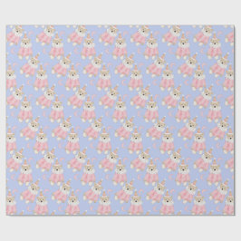 Wintervakantie Roze beren kinder dessin Cadeaupapier