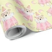 Wintervakantie Roze beren kinder dessin Cadeaupapier (Rol Hoek)