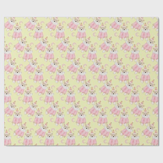 Wintervakantie Roze beren kinder dessin Cadeaupapier (Vlak)