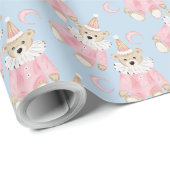 Wintervakantie Roze beren kinder dessin Cadeaupapier (Rol Hoek)