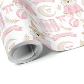 Wintervakantie Roze beren kinder dessin Cadeaupapier (Rol Hoek)