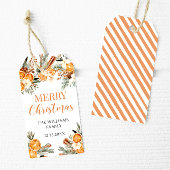 Wintervakantie sinaasappels vrolijke kerstcadeau l cadeaulabel