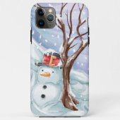 Wintervakantie Sneeuwman Waterverf Case-Mate iPhone Case (Achterkant)