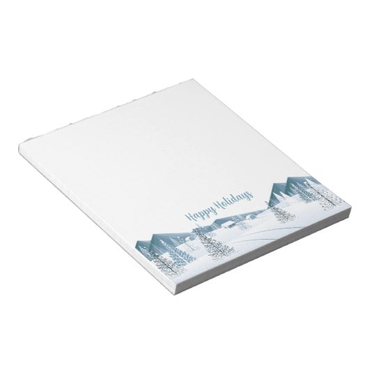 Wintervakantie Sneeuwscène Notitieblok (Schuin)